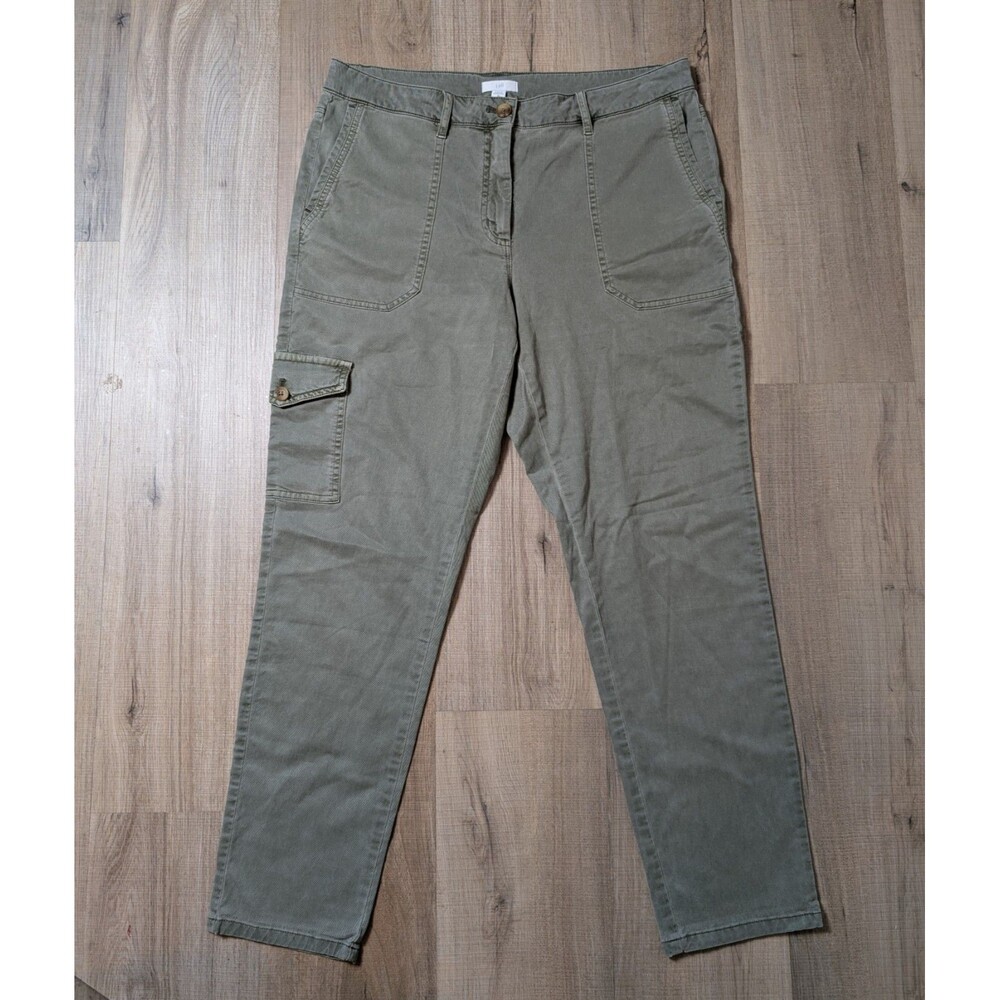 NWOT J Jill Size 10 Cargo Pants Stretch Olive Green Utility Casual Boho